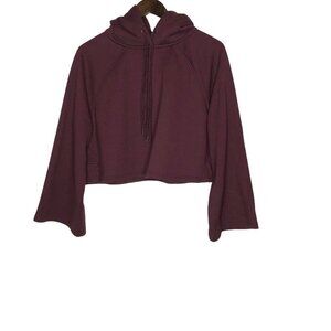 Athleta Steady State Burgundy Cropped‎ Hoodie Sweatshirt Size Small